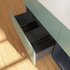 Тумба под раковину Villeroy & Boch Finion 120х50,1 см с подсветкой МДФ оливковый матовый лак/стекло белое матовое FA51HGGM