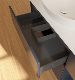 Тумба под раковину Villeroy & Boch Finion 120х50,1 см с подсветкой МДФ темно-синий матовый лак/стекло белое матовое FA51HGHG