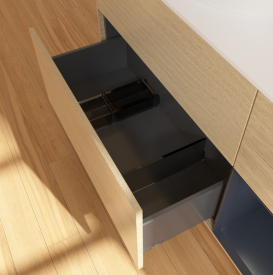 Тумба под раковину Villeroy & Boch Finion 120х50,1 см с подсветкой МДФ шпон дуба/стекло белое матовое FA51HGPC