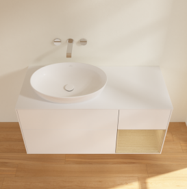 Тумба под раковину Villeroy & Boch Finion 120х50,1 см с подсветкой МДФ белый матовый лак/стекло белое матовое FA51PCMT