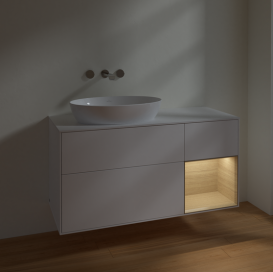 Тумба под раковину Villeroy & Boch Finion 120х50,1 см с подсветкой МДФ белый матовый лак/стекло белое матовое FA51PCMT