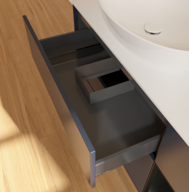 Тумба под раковину Villeroy & Boch Finion 120х50,1 см с подсветкой МДФ темно-синий матовый лак/стекло белое матовое FA51PDHG