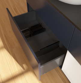 Тумба под раковину Villeroy & Boch Finion 120х50,1 см с подсветкой МДФ темно-синий матовый лак/стекло черное матовое FA52GFHG