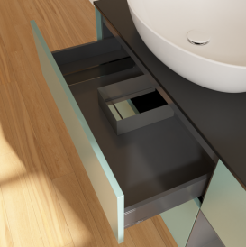 Тумба под раковину Villeroy & Boch Finion 120х50,1 см с подсветкой МДФ оливковый матовый лак/стекло черное матовое FA52GKGM