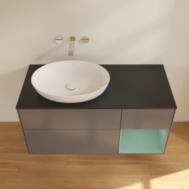 Тумба под раковину Villeroy & Boch Finion 120х50,1 см с подсветкой МДФ антрацит матовый лак/стекло черное матовое FA52GMGK