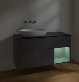 Тумба под раковину Villeroy & Boch Finion 120х50,1 см с подсветкой МДФ антрацит матовый лак/стекло черное матовое FA52GMGK