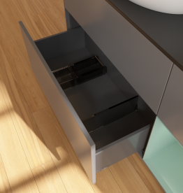 Тумба под раковину Villeroy & Boch Finion 120х50,1 см с подсветкой МДФ антрацит матовый лак/стекло черное матовое FA52GMGK