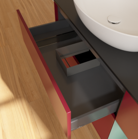 Тумба под раковину Villeroy & Boch Finion 120х50,1 см с подсветкой МДФ пион матовый лак/стекло черное матовое FA52GMHB