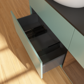 Тумба под раковину Villeroy & Boch Finion 120х50,1 см с подсветкой МДФ оливковый матовый лак/стекло черное матовое FA52GNGM