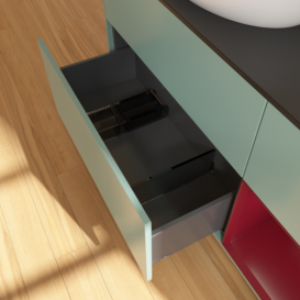 Тумба под раковину Villeroy & Boch Finion 120х50,1 см с подсветкой МДФ оливковый матовый лак/стекло черное матовое FA52HBGM