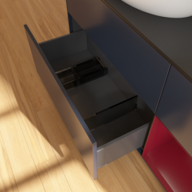 Тумба под раковину Villeroy & Boch Finion 120х50,1 см с подсветкой МДФ темно-синий матовый лак/стекло черное матовое FA52HBHG