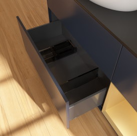 Тумба под раковину Villeroy & Boch Finion 120х50,1 см с подсветкой МДФ темно-синий матовый лак/стекло черное матовое FA52HFHG