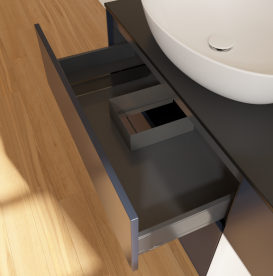 Тумба под раковину Villeroy & Boch Finion 120х50,1 см с подсветкой МДФ темно-синий матовый лак/стекло черное матовое FA52MTHG