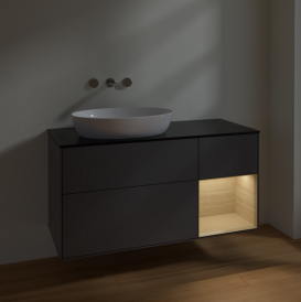 Тумба под раковину Villeroy & Boch Finion 120х50,1 см с подсветкой МДФ антрацит матовый лак/стекло черное матовое FA52PCGK
