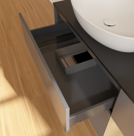 Тумба под раковину Villeroy & Boch Finion 120х50,1 см с подсветкой МДФ антрацит матовый лак/стекло черное матовое FA52PCGK