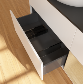 Тумба под раковину Villeroy & Boch Finion 120х50,1 см с подсветкой МДФ белый матовый лак/стекло черное матовое FA52PCMT