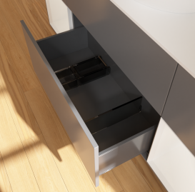 Тумба под раковину Villeroy & Boch Finion 160х50,1 см с подсветкой МДФ антрацит матовый лак/стекло белое матовое FD01GFGK