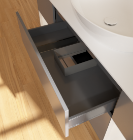 Тумба под раковину Villeroy & Boch Finion 160х50,1 см с подсветкой МДФ антрацит матовый лак/стекло белое матовое FD01GFGK