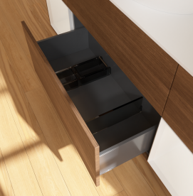 Тумба под раковину Villeroy & Boch Finion 160х50,1 см с подсветкой МДФ шпон грецкого ореха/стекло белое матовое FD01GFGN