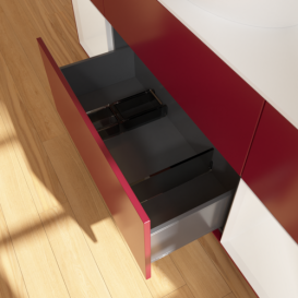 Тумба под раковину Villeroy & Boch Finion 160х50,1 см с подсветкой МДФ пион матовый лак/стекло белое матовое FD01GFHB