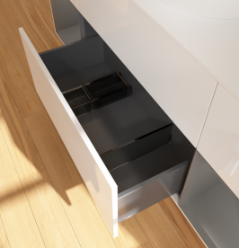 Тумба под раковину Villeroy & Boch Finion 160х50,1 см с подсветкой МДФ глянцевый белый лак/стекло белое матовое FD01GKGF