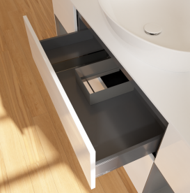 Тумба под раковину Villeroy & Boch Finion 160х50,1 см с подсветкой МДФ глянцевый белый лак/стекло белое матовое FD01GKGF