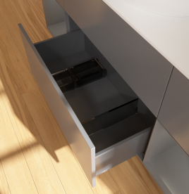 Тумба под раковину Villeroy & Boch Finion 160х50,1 см с подсветкой МДФ антрацит матовый лак/стекло белое матовое FD01GKGK