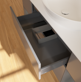 Тумба под раковину Villeroy & Boch Finion 160х50,1 см с подсветкой МДФ антрацит матовый лак/стекло белое матовое FD01GKGK