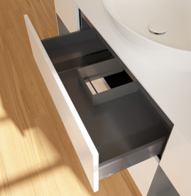 Тумба под раковину Villeroy & Boch Finion 160х50,1 см с подсветкой МДФ белый матовый лак/стекло белое матовое FD01GKMT