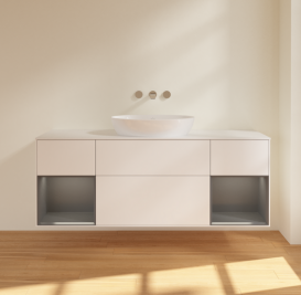 Тумба под раковину Villeroy & Boch Finion 160х50,1 см с подсветкой МДФ белый матовый лак/стекло белое матовое FD01GKMT