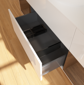 Тумба под раковину Villeroy & Boch Finion 160х50,1 см с подсветкой МДФ глянцевый белый лак/стекло белое матовое FD01GNGF