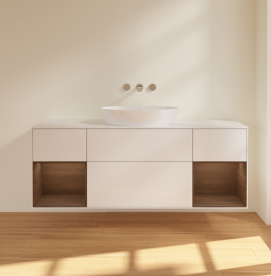 Тумба под раковину Villeroy & Boch Finion 160х50,1 см с подсветкой МДФ глянцевый белый лак/стекло белое матовое FD01GNGF