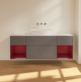 Тумба под раковину Villeroy & Boch Finion 160х50,1 см с подсветкой МДФ антрацит матовый лак/стекло белое матовое FD01HBGK