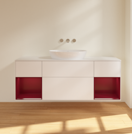 Тумба под раковину Villeroy & Boch Finion 160х50,1 см с подсветкой МДФ белый матовый лак/стекло белое матовое FD01HBMT