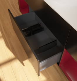 Тумба под раковину Villeroy & Boch Finion 160х50,1 см с подсветкой МДФ черный матовый лак/стекло белое матовое FD01HBPD