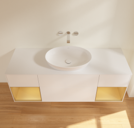 Тумба под раковину Villeroy & Boch Finion 160х50,1 см с подсветкой МДФ белый матовый лак/стекло белое матовое FD01HFMT