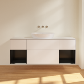 Тумба под раковину Villeroy & Boch Finion 160х50,1 см с подсветкой МДФ белый матовый лак/стекло белое матовое FD01PDMT