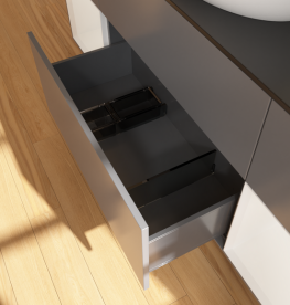 Тумба под раковину Villeroy & Boch Finion 160х50,1 см с подсветкой МДФ антрацит матовый лак/стекло черное матовое FD02GFGK