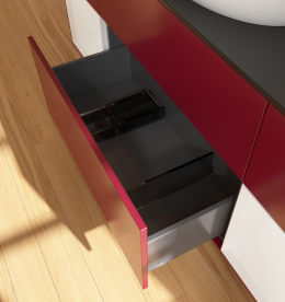 Тумба под раковину Villeroy & Boch Finion 160х50,1 см с подсветкой МДФ пион матовый лак/стекло черное матовое FD02GFHB