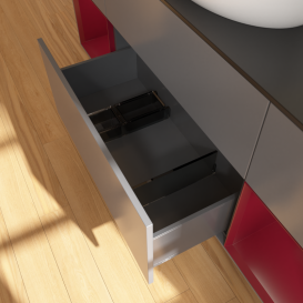 Тумба под раковину Villeroy & Boch Finion 160х50,1 см с подсветкой МДФ антрацит матовый лак/стекло черное матовое FD02HBGK