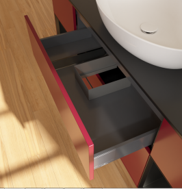 Тумба под раковину Villeroy & Boch Finion 160х50,1 см с подсветкой МДФ пион матовый лак/стекло черное матовое FD02PDHB