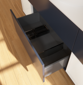 Тумба под раковину Villeroy & Boch Finion 160х50,1 см с подсветкой МДФ темно-синий матовый лак/стекло белое матовое FD01GFHG