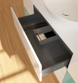 Тумба под раковину Villeroy & Boch Finion 160х50,1 см с подсветкой МДФ глянцевый белый лак/стекло белое матовое FD01GMGF