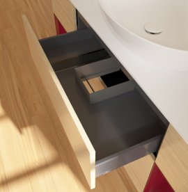 Тумба под раковину Villeroy & Boch Finion 160х50,1 см с подсветкой МДФ шпон дуба/стекло белое матовое FD01HBPC