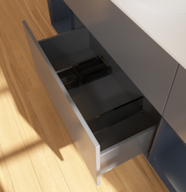 Тумба под раковину Villeroy & Boch Finion 160х50,1 см с подсветкой МДФ антрацит матовый лак/стекло белое матовое FD01HGGK