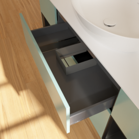 Тумба под раковину Villeroy & Boch Finion 160х50,1 см с подсветкой МДФ оливковый матовый лак/стекло белое матовое FD01PDGM