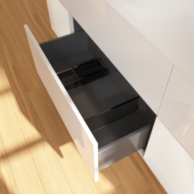 Тумба под раковину Villeroy & Boch Finion 160х50,1 см с подсветкой МДФ глянцевый белый лак/стекло белое матовое GD01GFGF