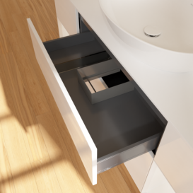 Тумба под раковину Villeroy & Boch Finion 160х50,1 см с подсветкой МДФ глянцевый белый лак/стекло белое матовое GD01GFGF