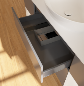 Тумба под раковину Villeroy & Boch Finion 160х50,1 см с подсветкой МДФ антрацит матовый лак/стекло белое матовое GD01GFGK