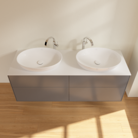 Тумба под раковину Villeroy & Boch Finion 160х50,1 см МДФ антрацит матовый лак/стекло белое матовое F96100GK